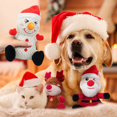 Epesiri Christmas elk plush dog toy provides gentle chewing and companionship.