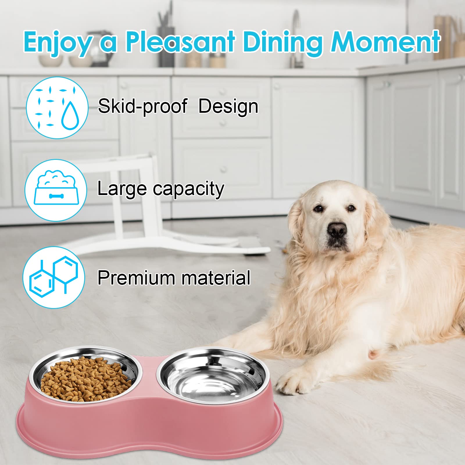 EpetsLove dishwasher-safe stainless bowls simplify post-meal cleanup.