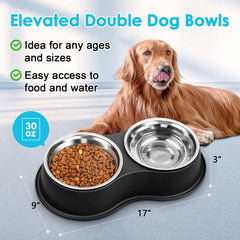 EpetsLove dog bowls double stainless bowls highlight durable stainless steel construction