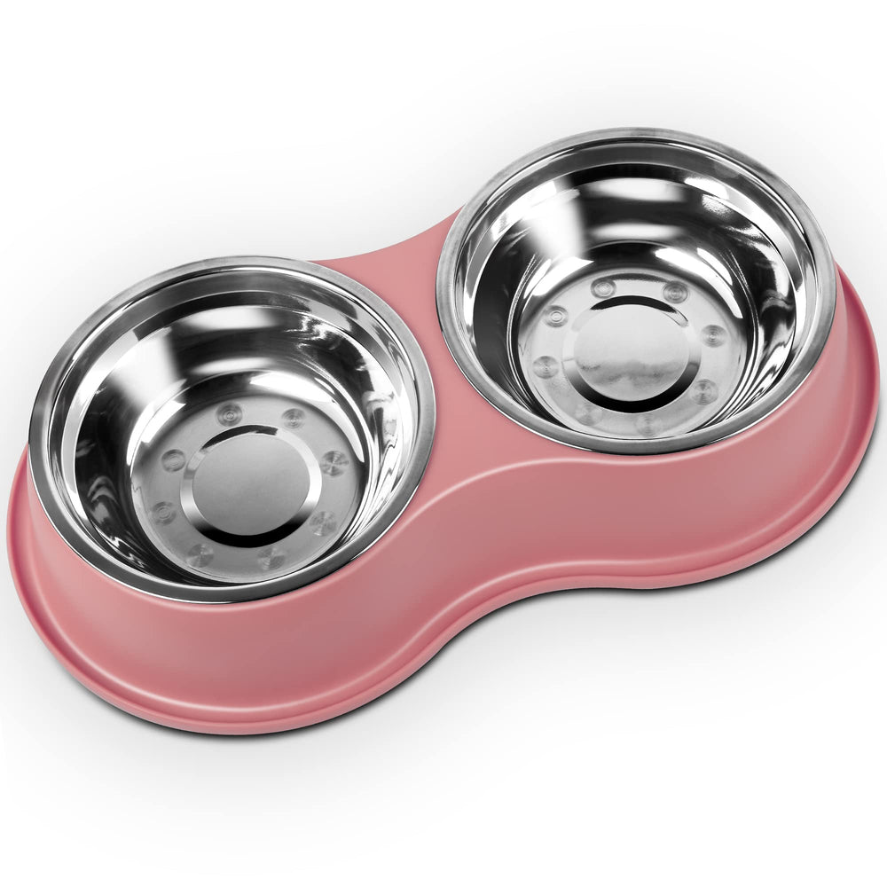 EpetsLove dog bowls double-station set with a raised stand for comfortable meals.