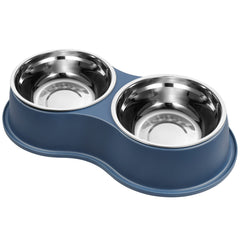 EpetsLove double bowls setup shows convenient dual food and water for pets.
