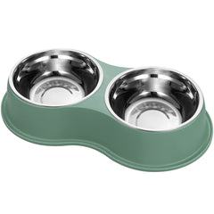 EpetsLove double dog bowls show two bowls in a single set for convenient feeding.