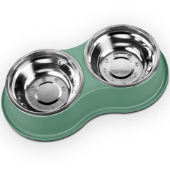 EpetsLove large double bowls set with raised stand for feeding comfort.