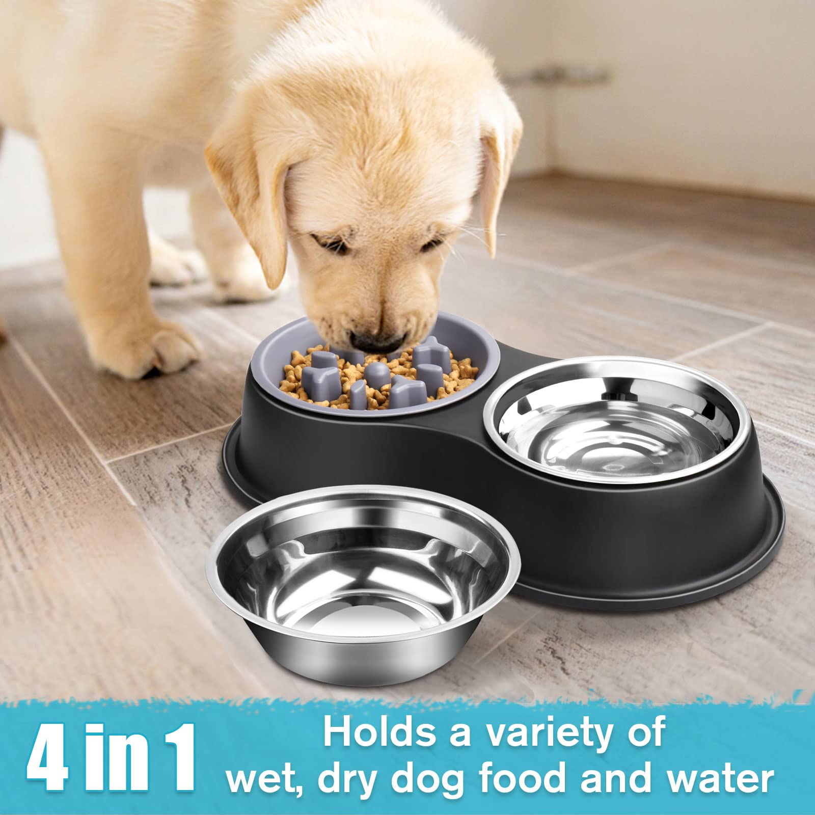EpetsLove non slip raised feeding stand reduces floor mess