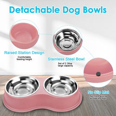 EpetsLove non-slip resin mat prevents sliding while pets eat.