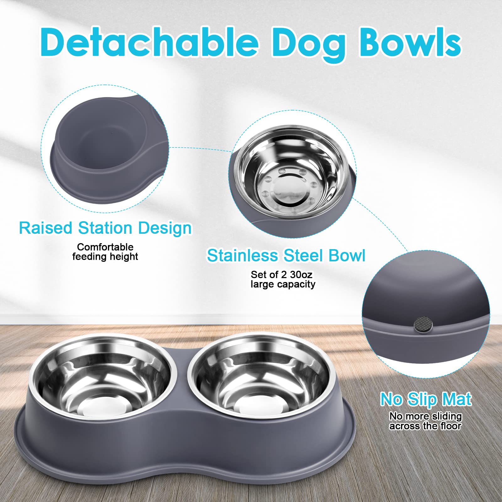 EpetsLove non-slip resin mat keeps bowls steady and protects floors