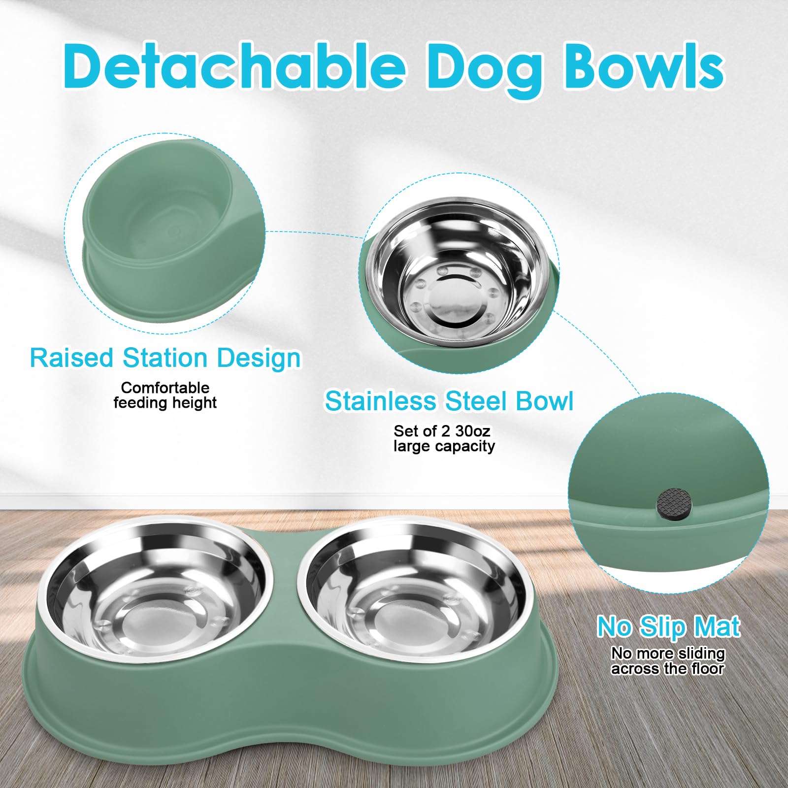 EpetsLove non-slip resin station prevents sliding during meals.