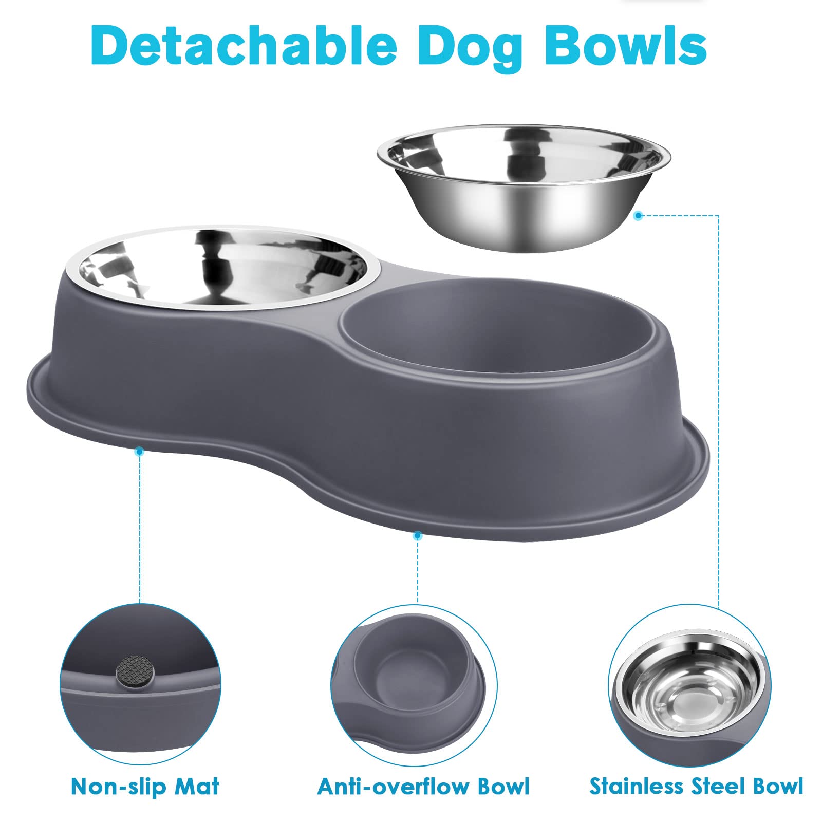 EpetsLove raised-feeding-stand offers comfortable posture for pets during meals.
