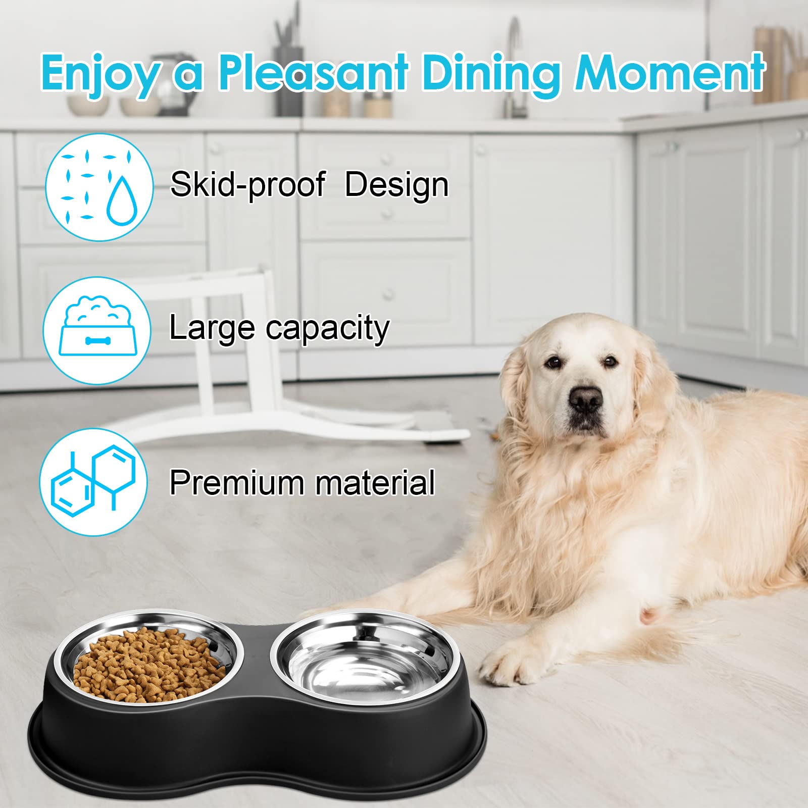 EpetsLove removable stainless bowls simplify cleaning and refilling meals