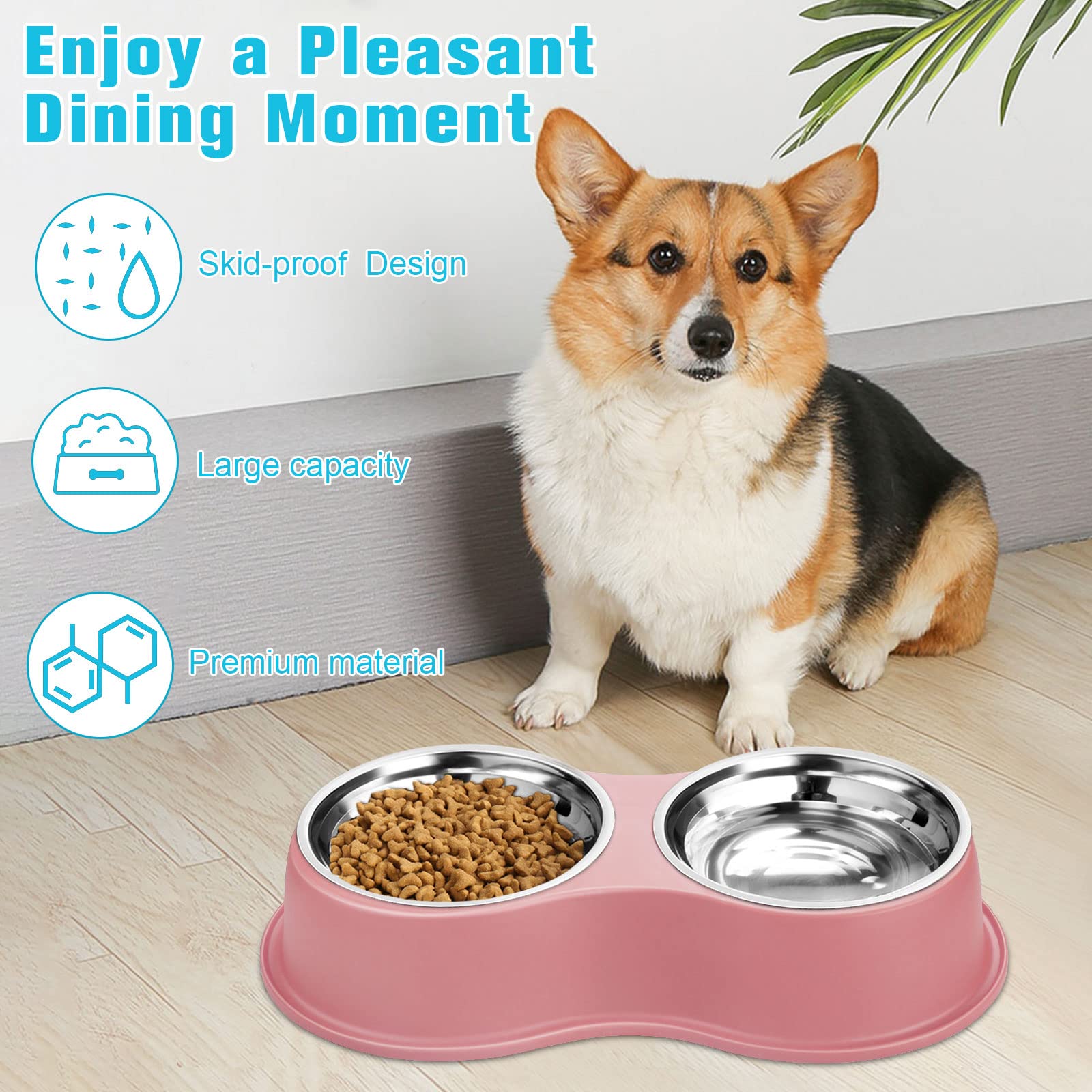 EpetsLove removable stainless bowls simplify refilling and cleaning.