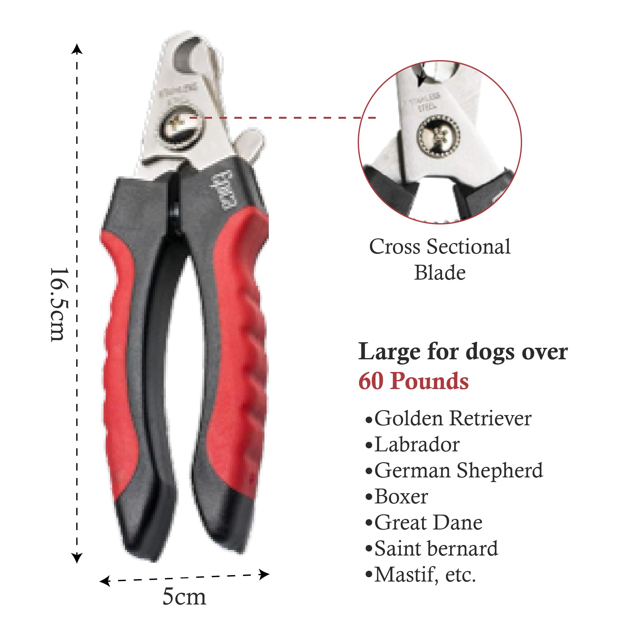 Epica dog nail clipper showing safety lock to keep stored securely