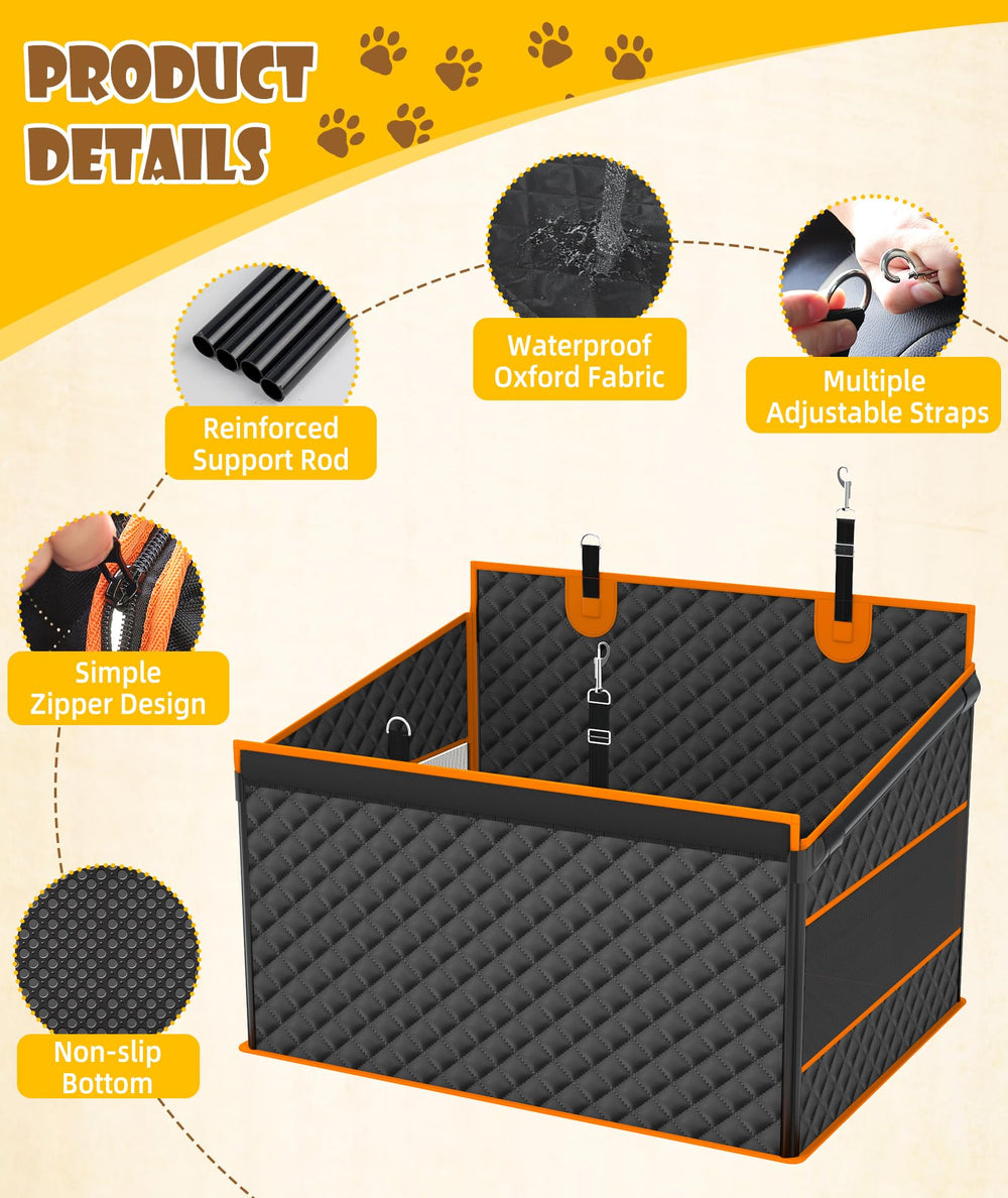 EPN dog car seat reinforced-support: eight rods offer robust shape and security.