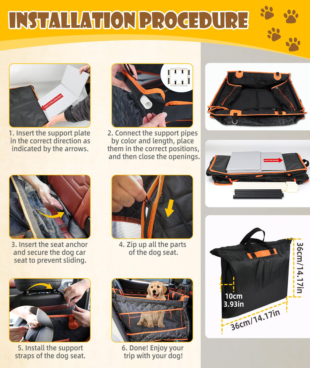 EPN dog car seat storage-pockets: handy compartments for toys, treats, and leashes.