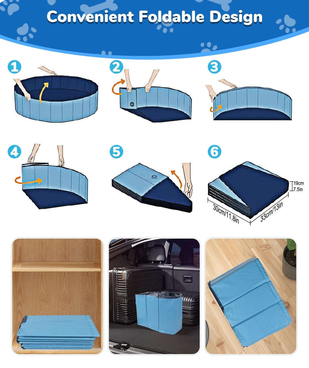 EPN large foldable dog pool kids and dogs playing illustrates versatile outdoor fun.