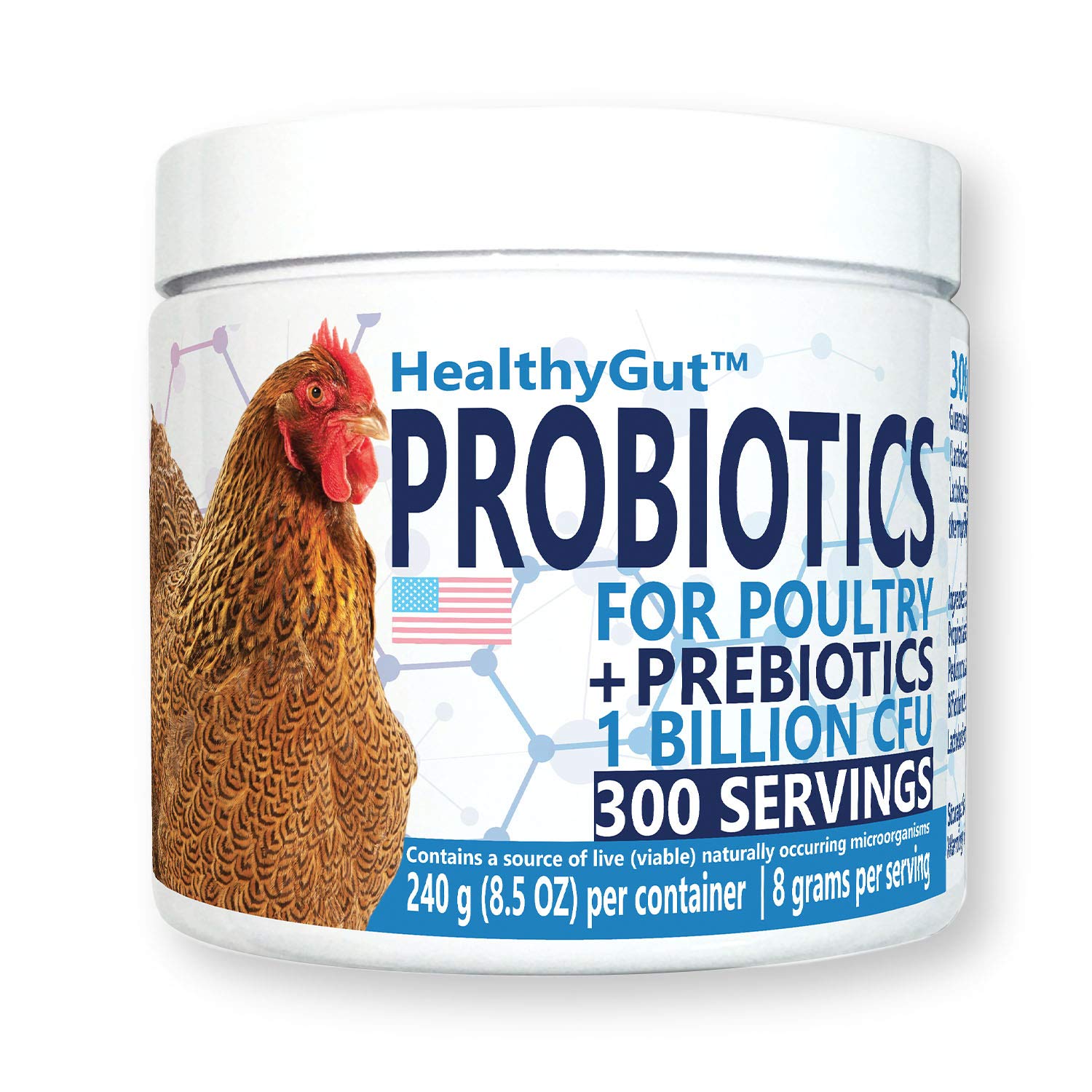 Equa Holistics HealthyGut probiotic bottle for poultry digestive balance
