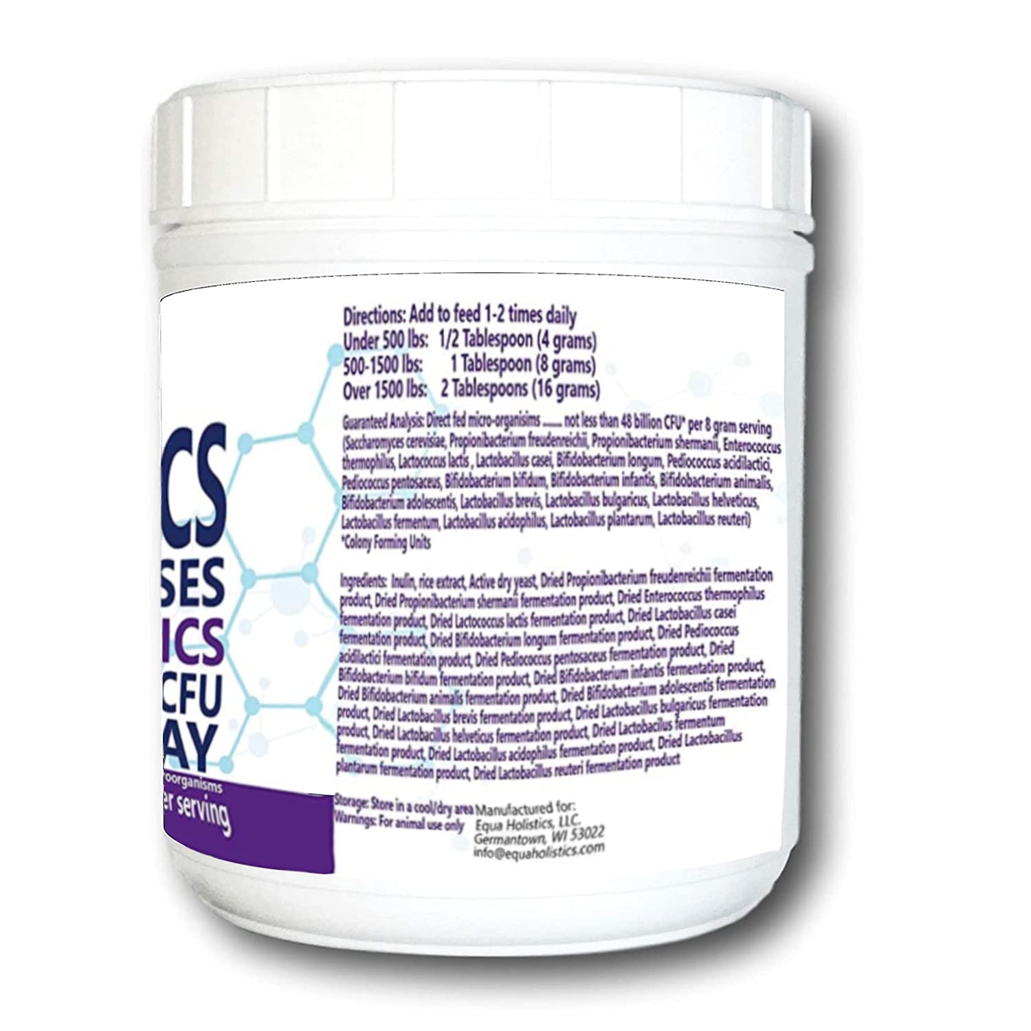 Equa Holistics HealthyGut Probiotics scoop for simple daily dosing