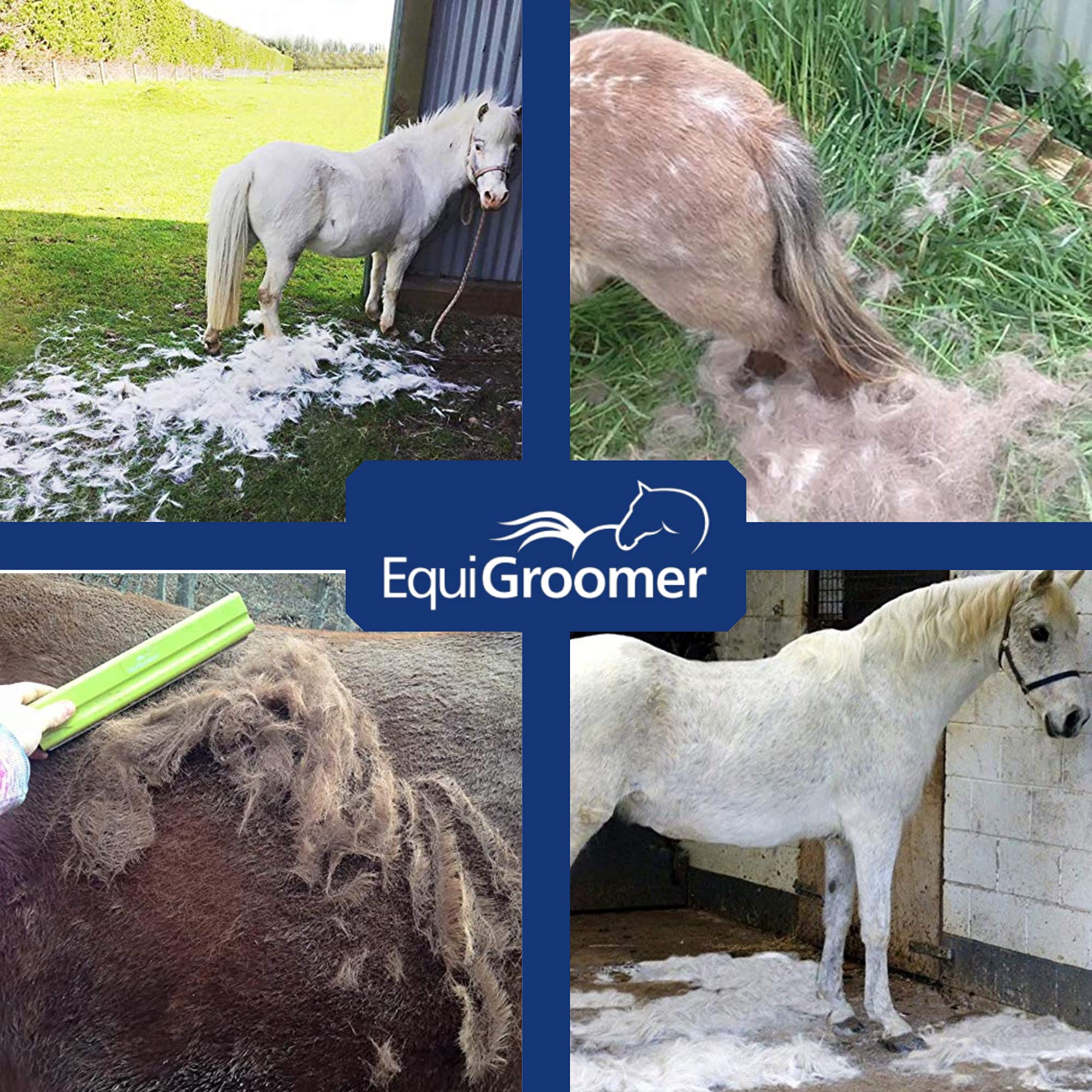 EquiGroomer deshedding brush dirt removal during shedding season