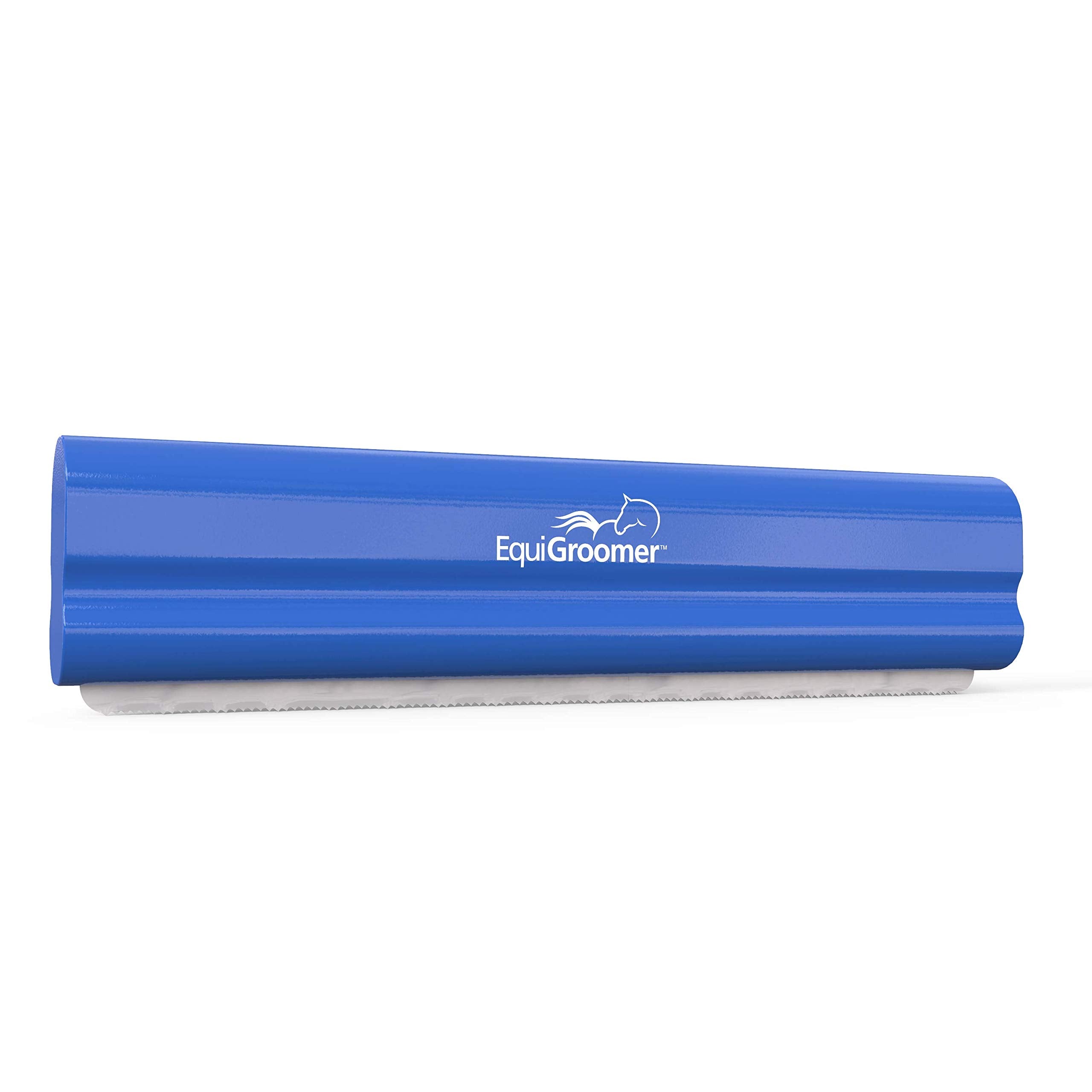 EquiGroomer deshedding brush front view in blue for horses, smooth grooming