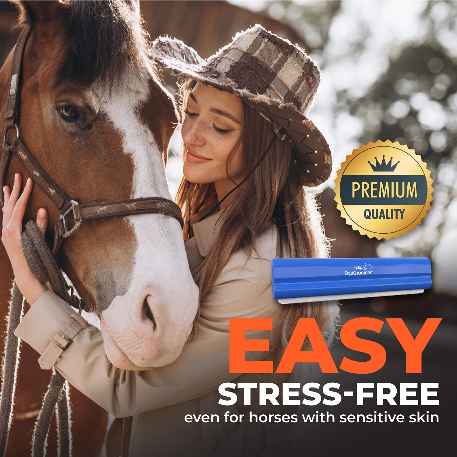 EquiGroomer deshedding brush made in USA with durable finish