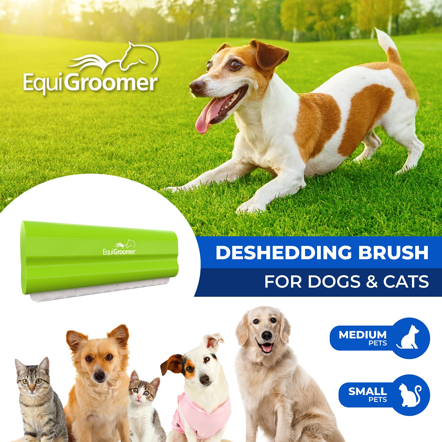 EquiGroomer EasyGroomer deshedding brush closeup blades for safe, effective fur removal