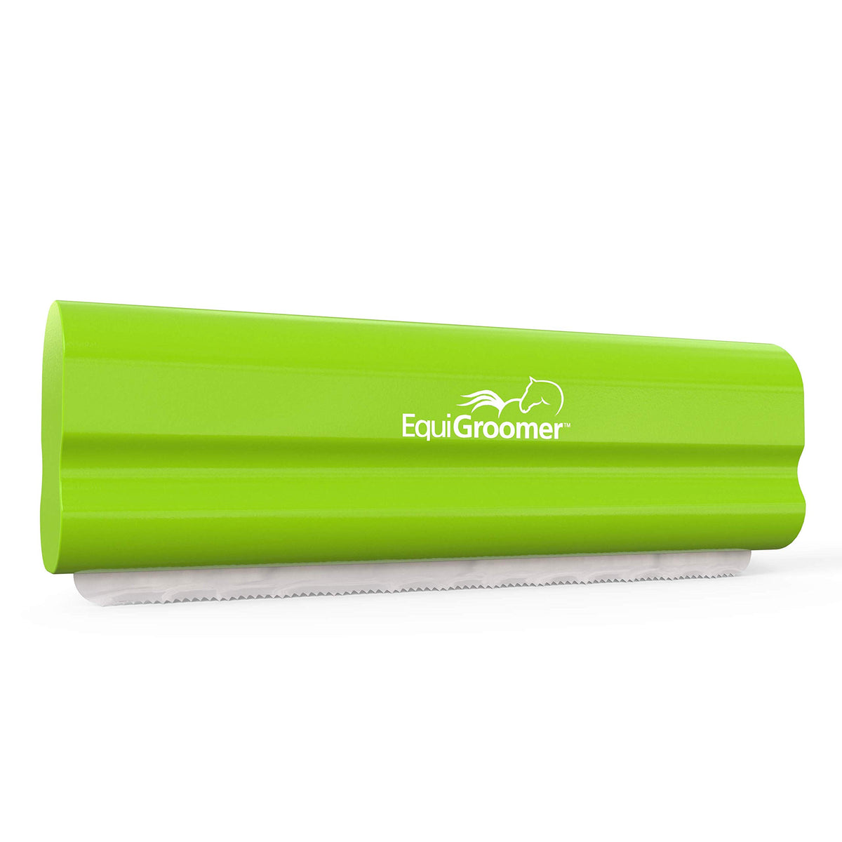 EquiGroomer EasyGroomer deshedding brush lime green handle removing loose fur during grooming