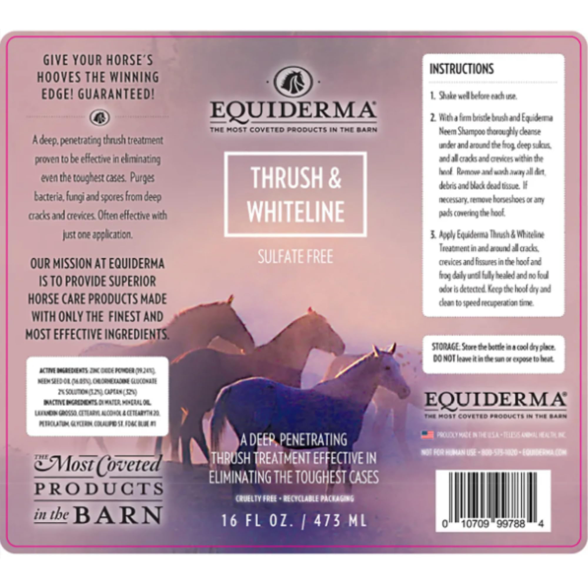Equiderma ingredients mineral oil neem oil lavender close-up highlights gentle care