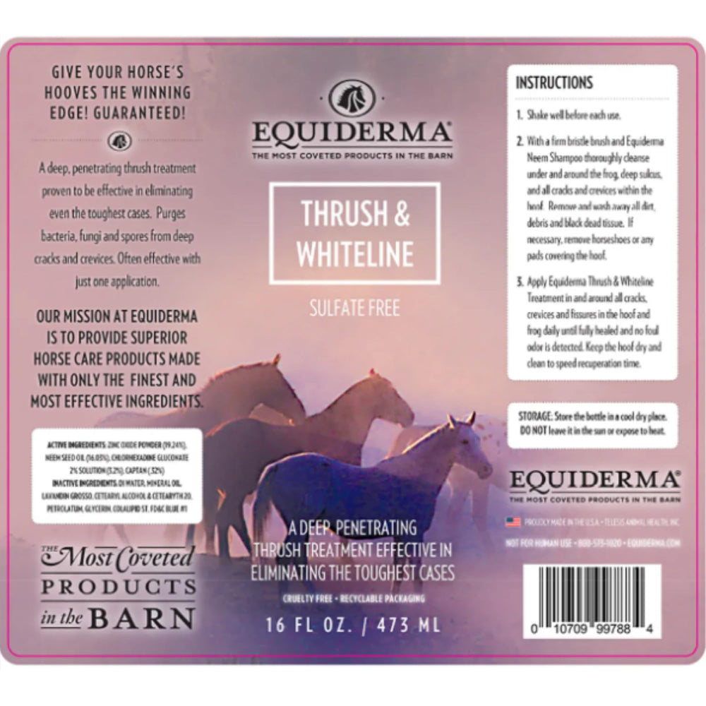 Equiderma ingredients mineral oil neem oil lavender close-up highlights gentle care