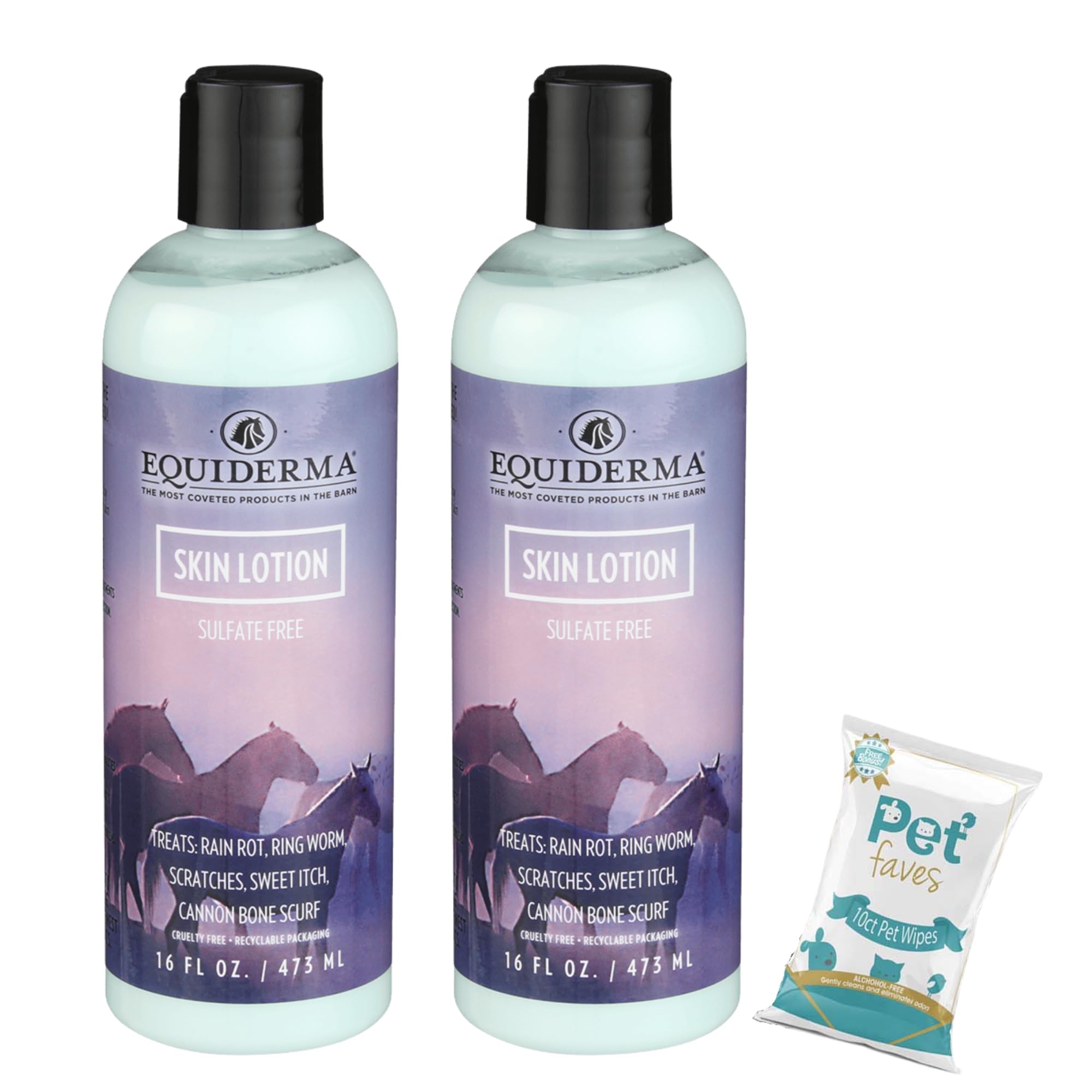 EQUIDERMA Skin Lotion bottle shows all-in-one soothing relief for irritated skin