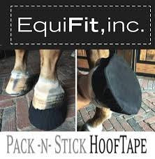 EquiFit Pack-N-Stick Hoof Tape: pre-cut, anatomically shaped for secure overnight protection on packed hooves
