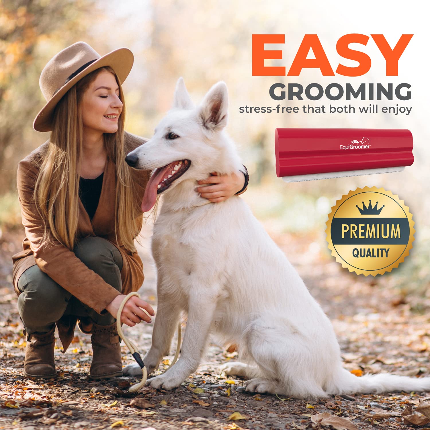 EquiGroomer EasyGroomer deshedding brush horse compatibility in grooming setup