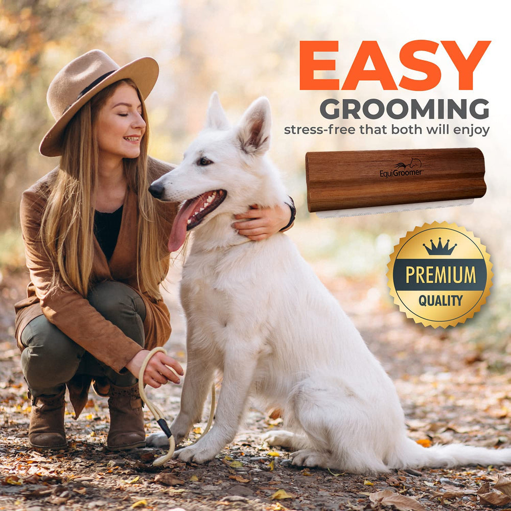 Long-haired pet being groomed on the long-hair side of the brush for thorough care.