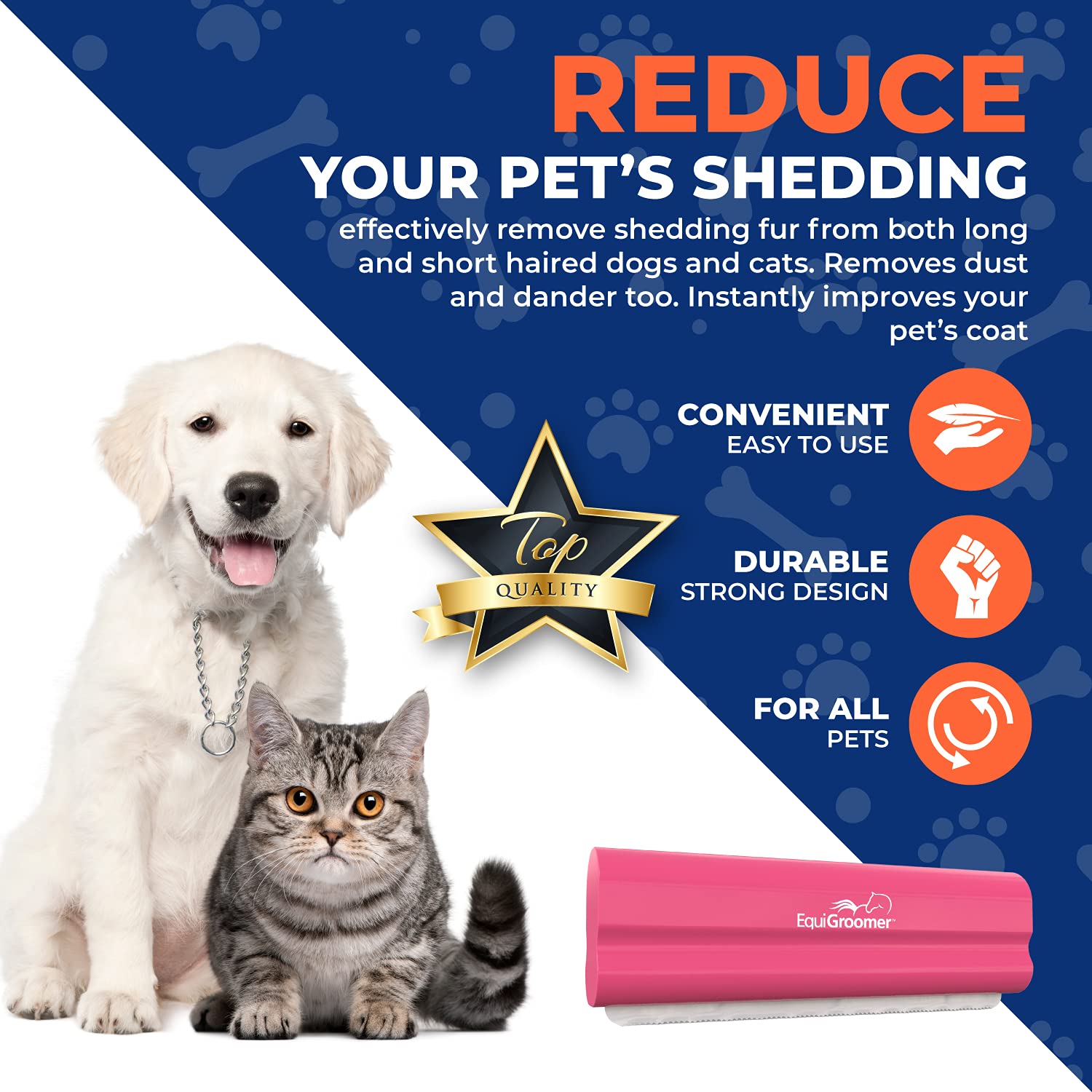 EquiGroomer EasyGroomer deshedding brush pink dry coats for best results