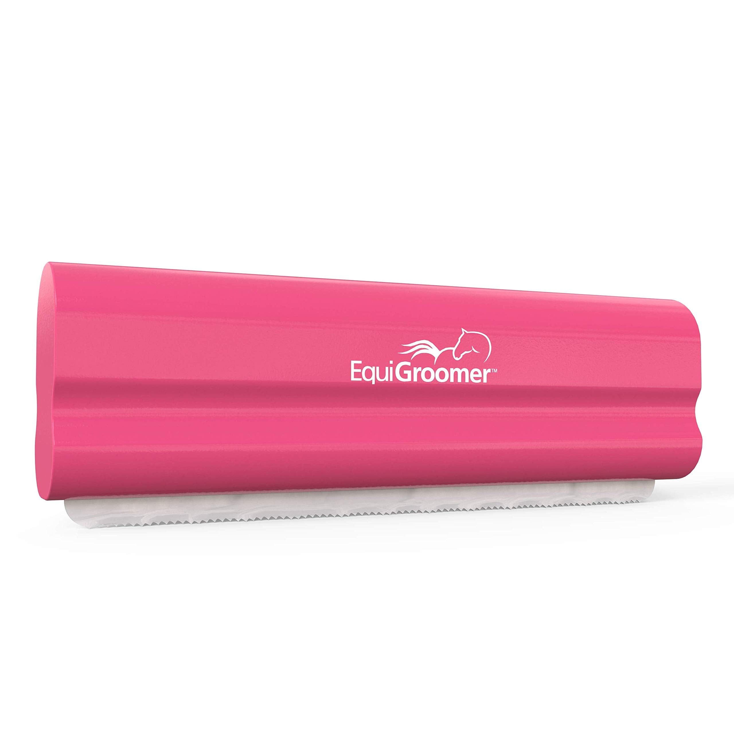 EquiGroomer EasyGroomer deshedding brush pink in use reduces loose hair during grooming