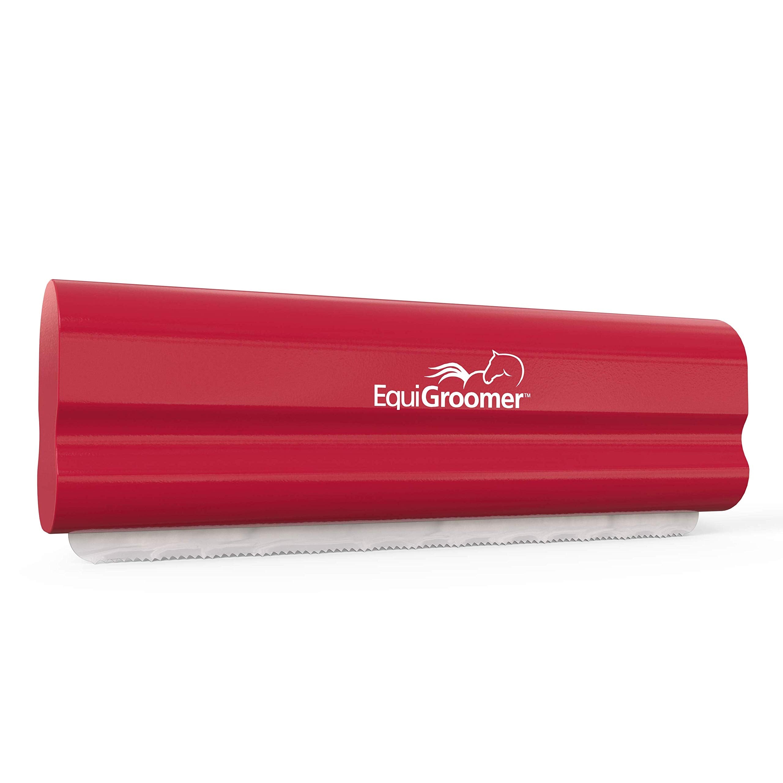 EquiGroomer EasyGroomer deshedding brush red front view showing fur lift capability