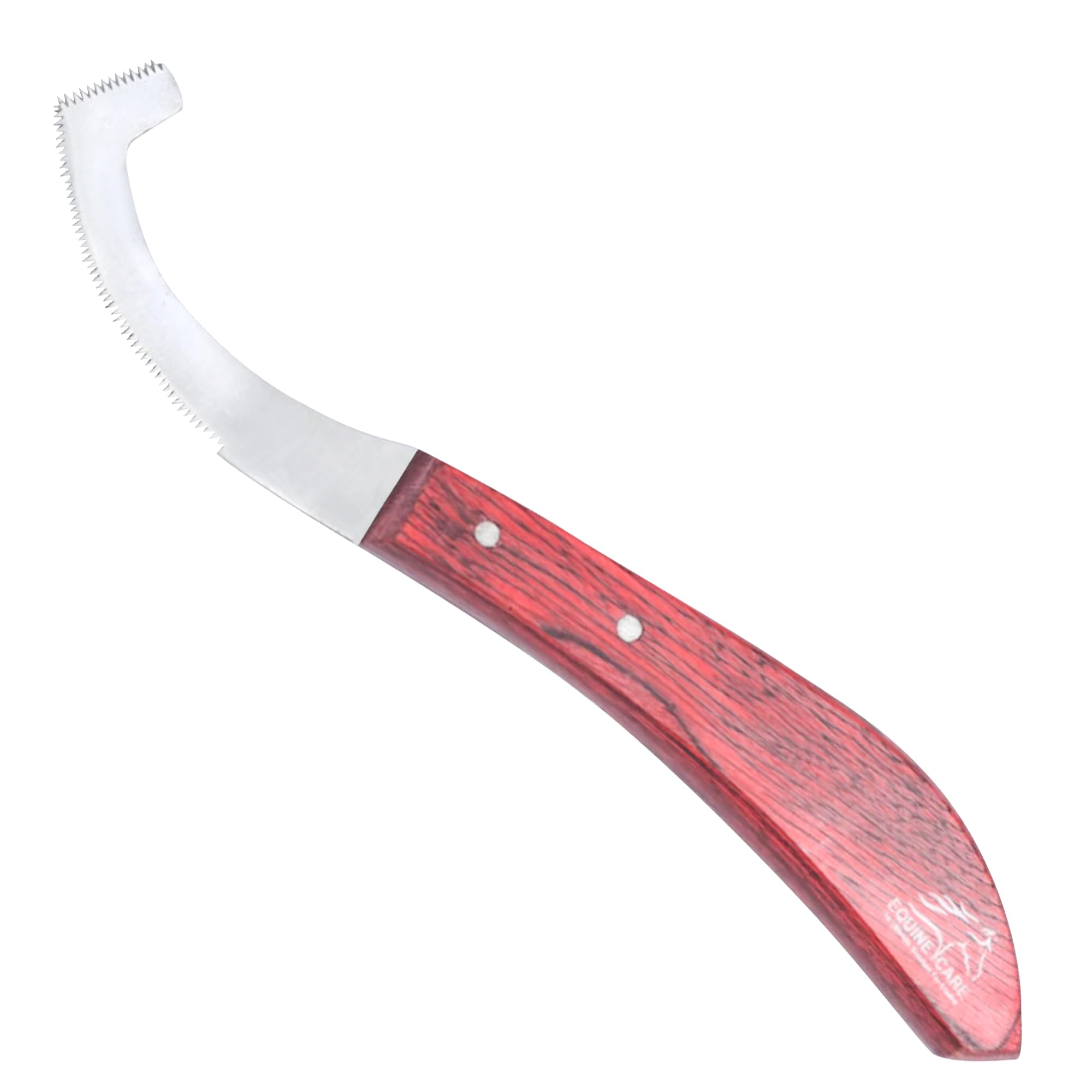 Equine Care bot knife blade closeup demonstrates sharp, rust-resistant steel for precise bot egg removal.