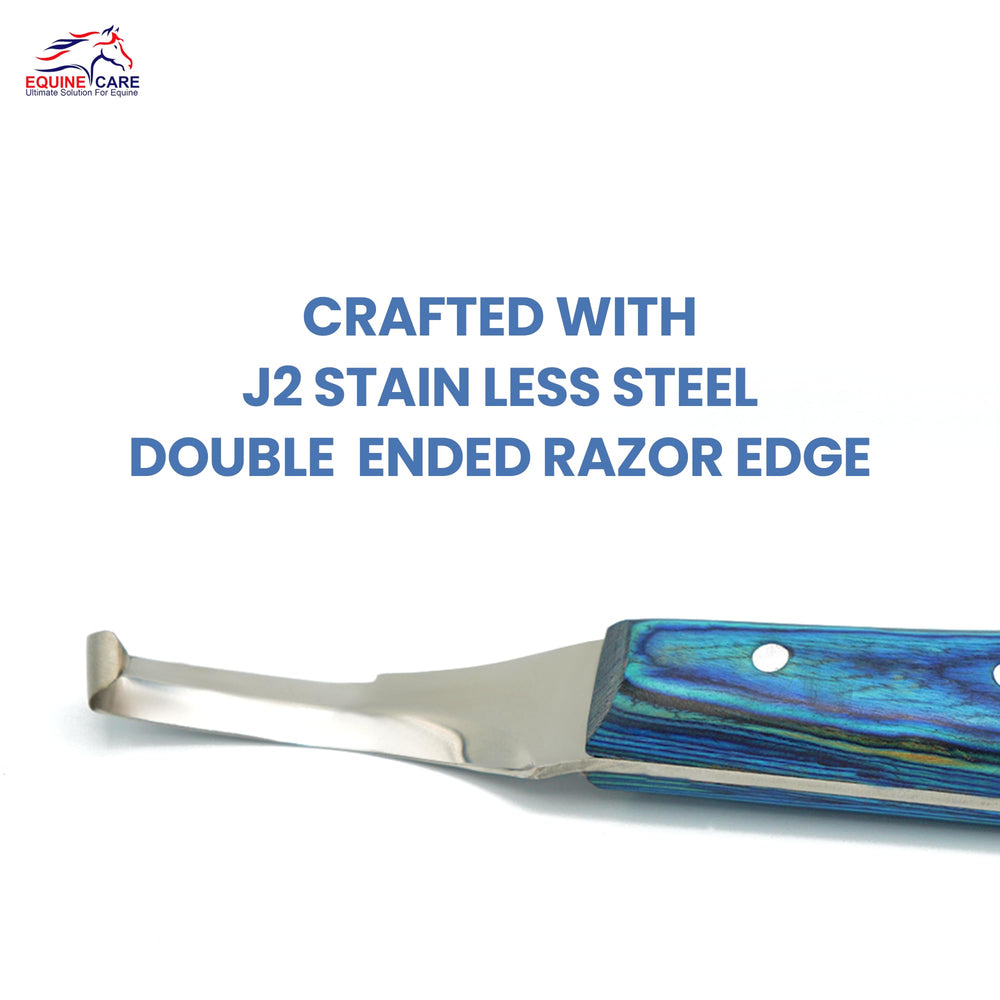 Equine Care Hoof Knife trusted by mounted units for reliable hoof care.