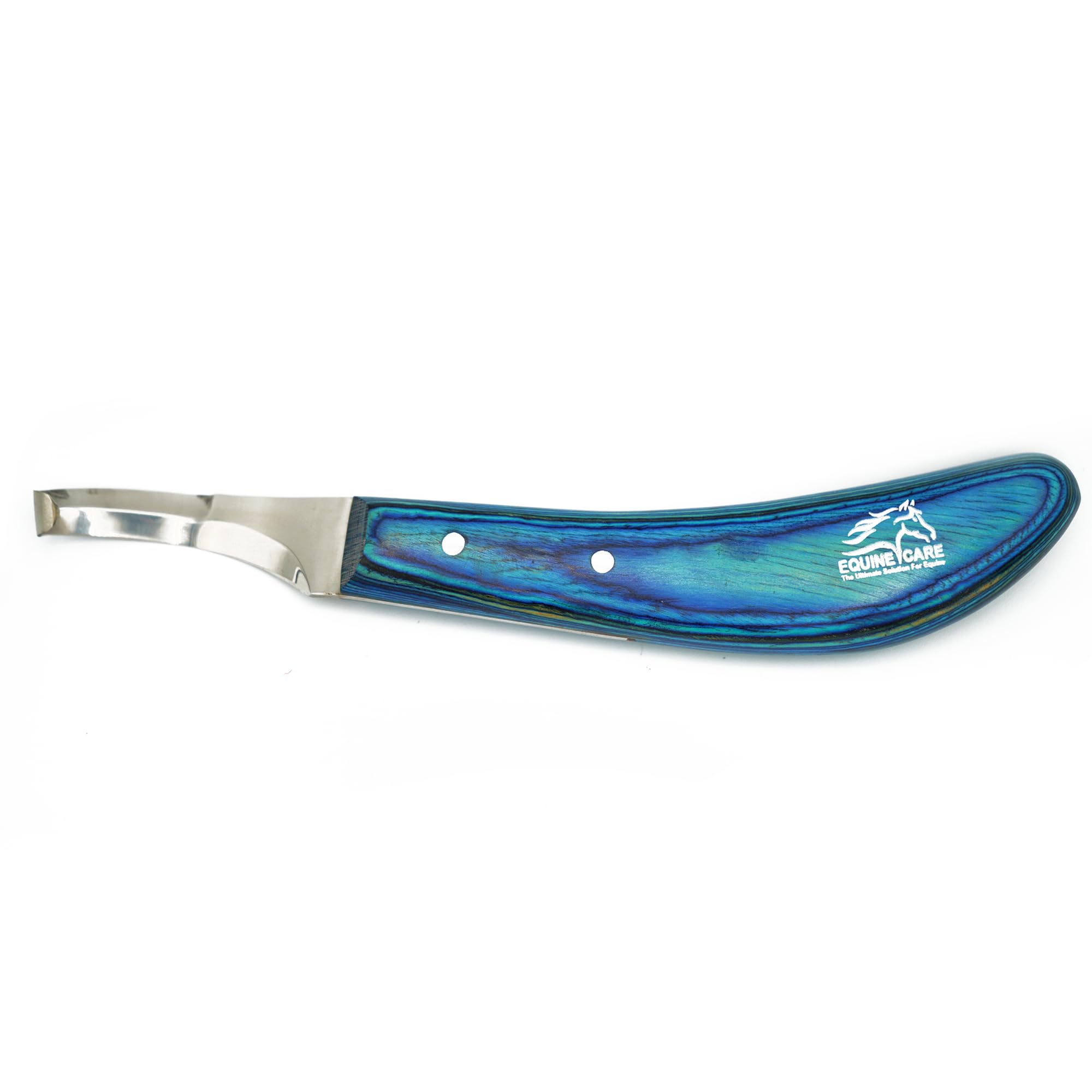 Equine Care Hoof Knife rust-resistant J2 blade stays sharp under frequent use.