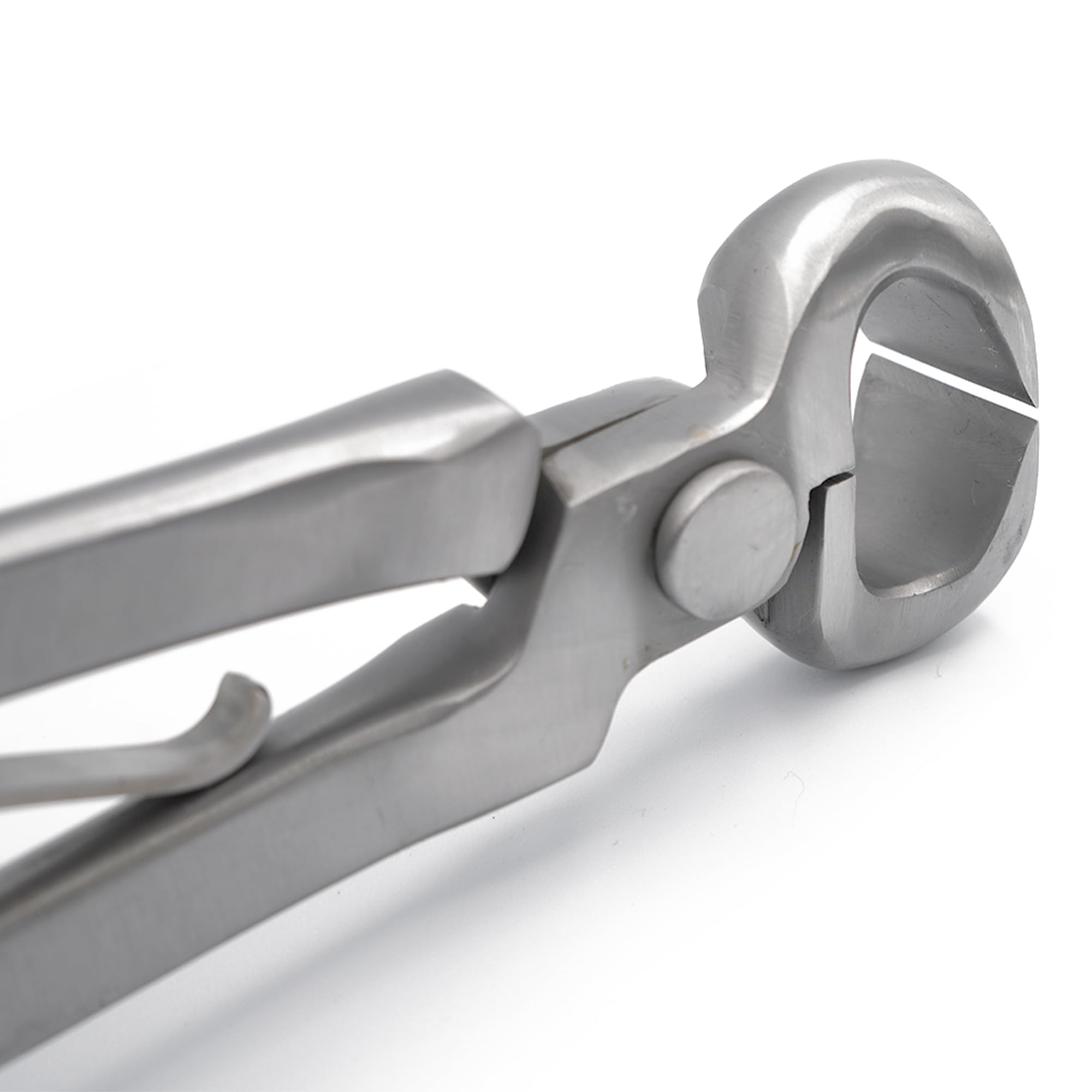 Equine Care hoof nippers 10-inch ergonomic grip in-hand use for comfortable trimming.