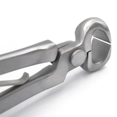 Equine Care hoof nippers 10-inch ergonomic grip in-hand use for comfortable trimming.