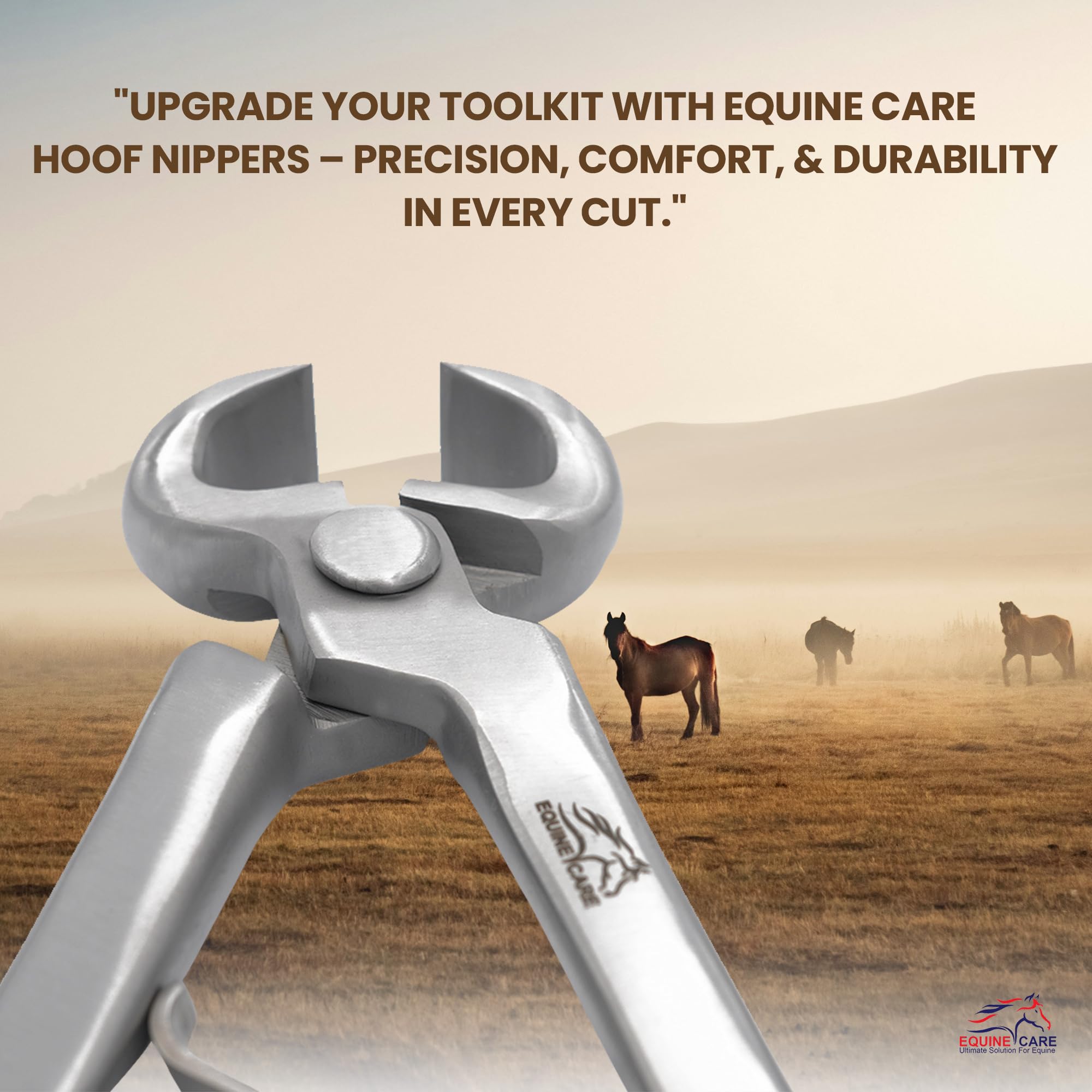 Equine Care hoof nippers with protective pouch included for storage.