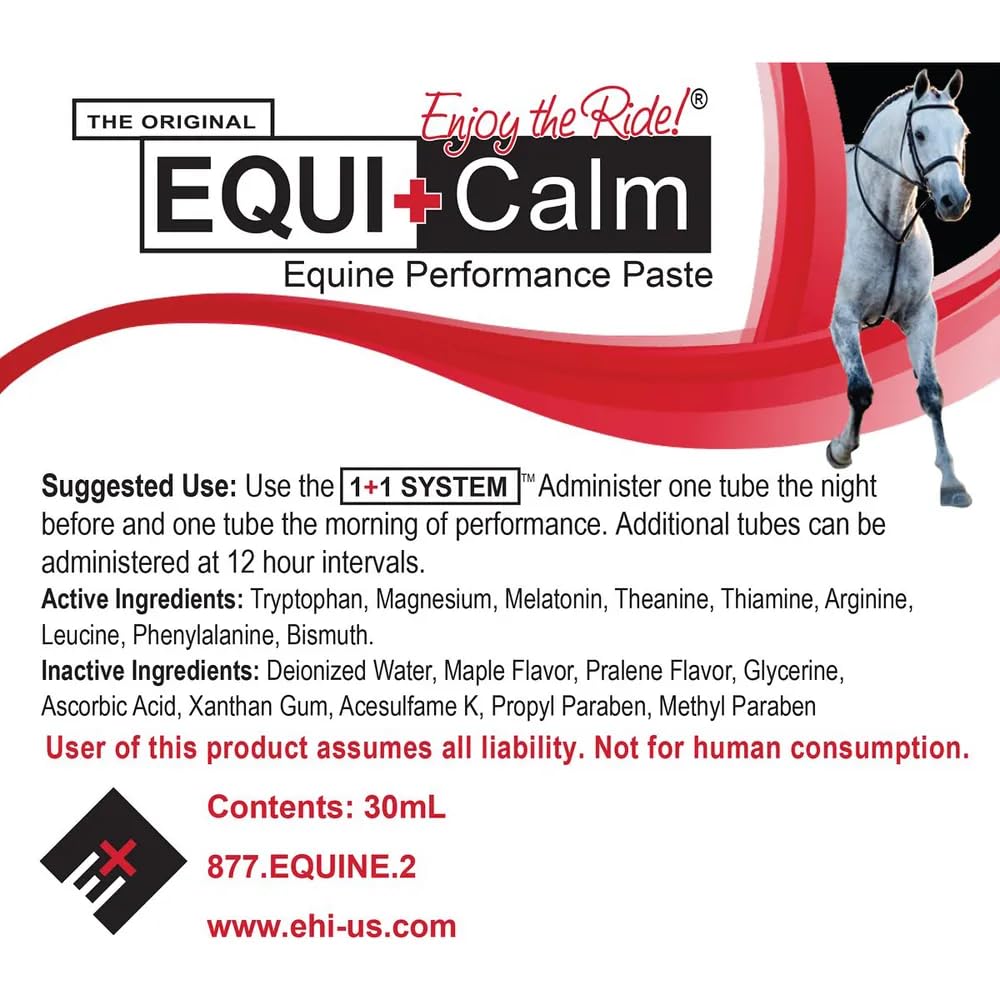Equine Healthcare Equi Calm Paste on feed supports calm focus and smooth feeding