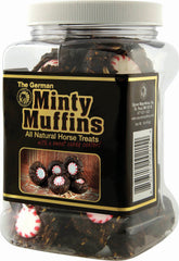 Equus Magnificusinc Mint The German Minty Muffins packaging shows all natural ingredients for training rewards.