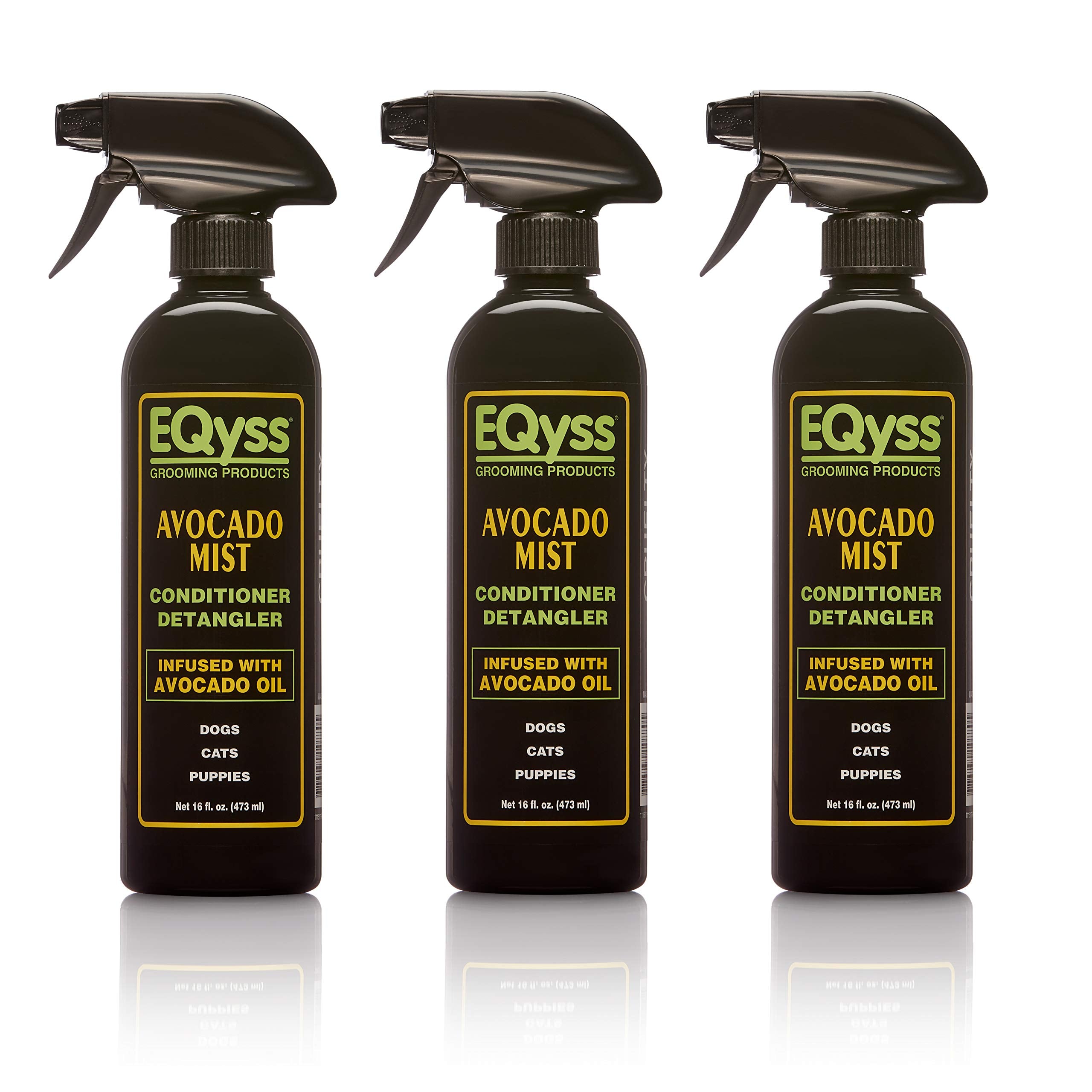 Eqyss Avocado Mist bottle closeup for weightless conditioning and shine.