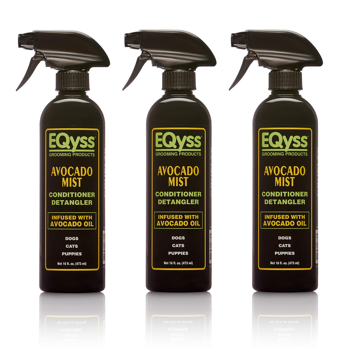Eqyss Avocado Mist bottle closeup for weightless conditioning and shine.