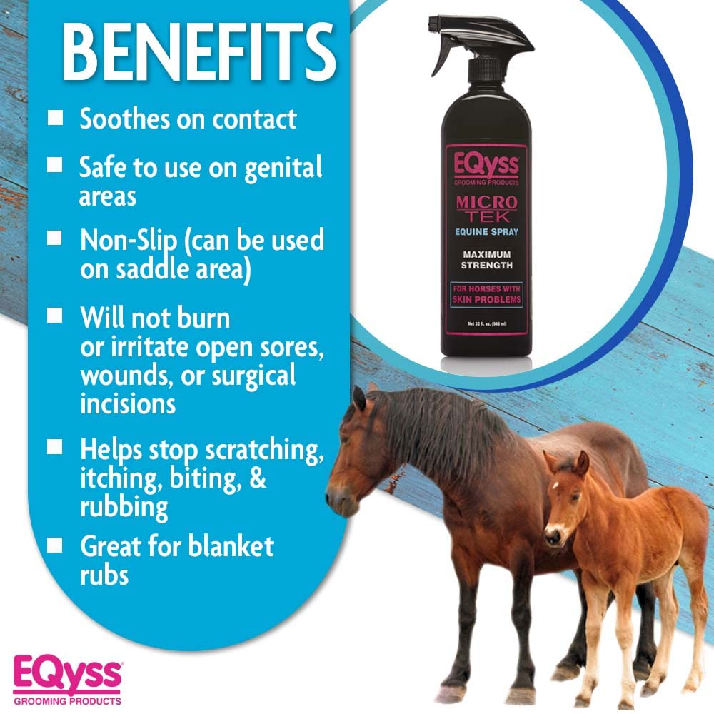 Eqyss Micro-Tek close-up on skin areas showing soothing care.