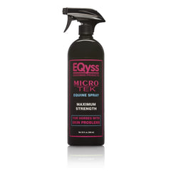 Eqyss Micro-Tek itch-relief spray bottle for horses provides quick comfort.