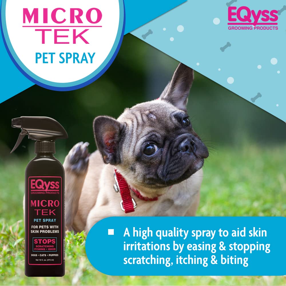 Eqyss Micro-Tek irritated skin closeup demonstrates soothing formula for pets.