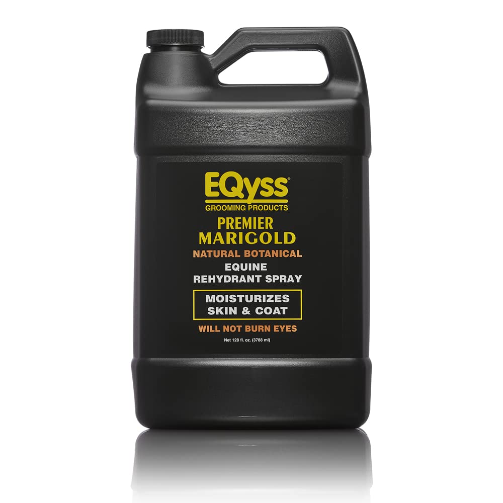Eqyss Premier Marigold Coat Spray bottle-dispense for effortless, even misting and quick grooming sessions.