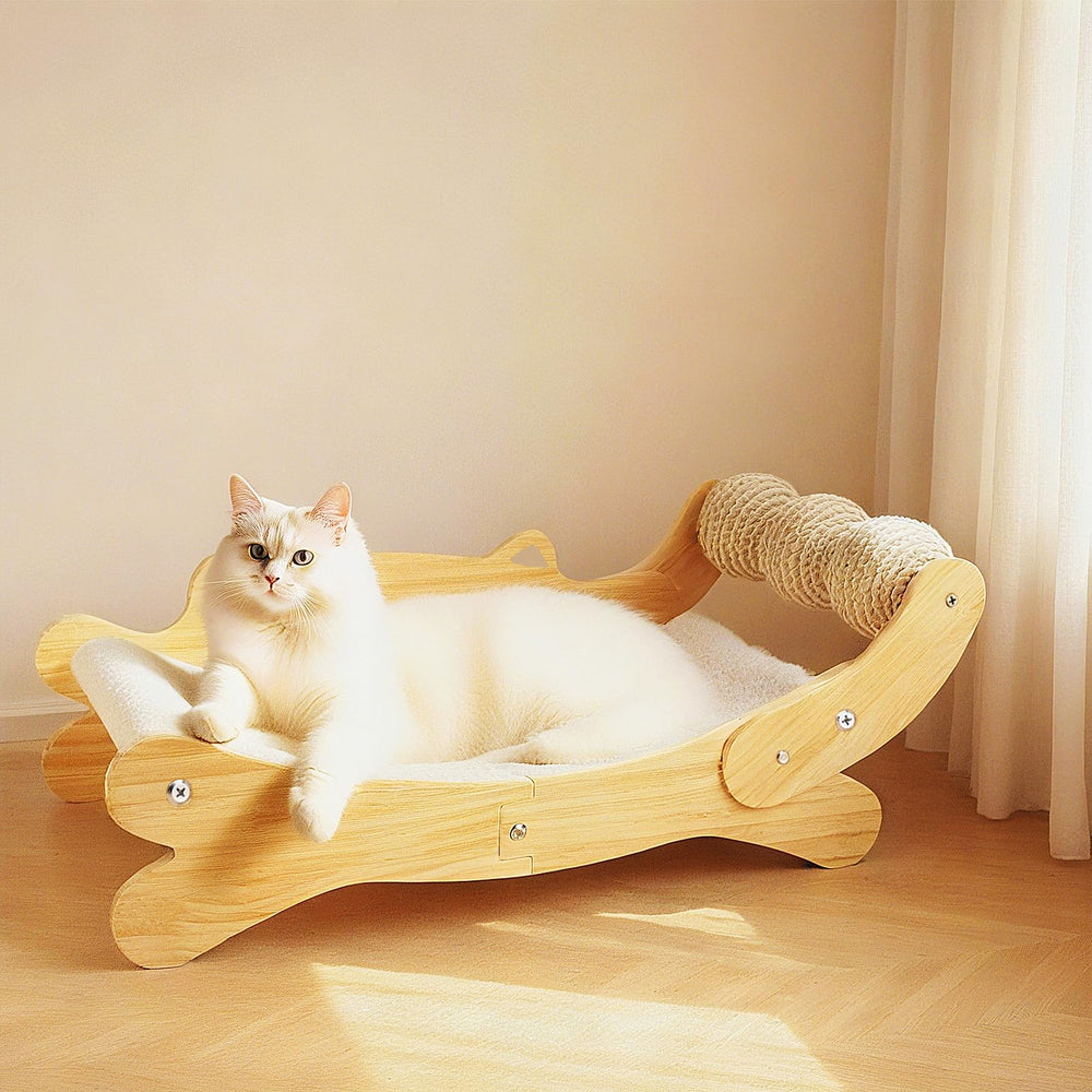 ERGTFVN cat-scratcher-post demonstrates sturdy wood for satisfying scratching sessions.