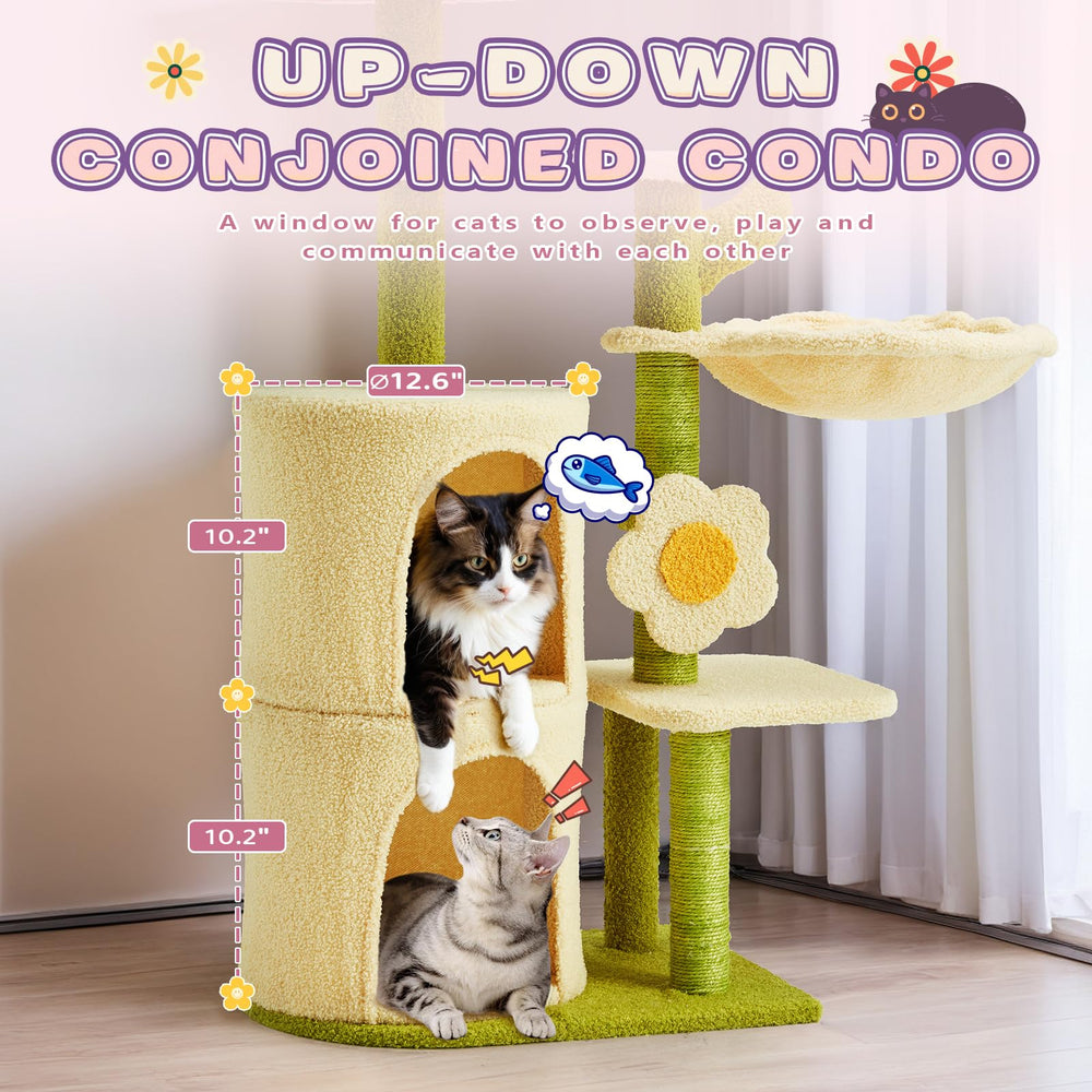 Erinnyees Flower Cat Tree floral design adds vibrant home decor and charm.